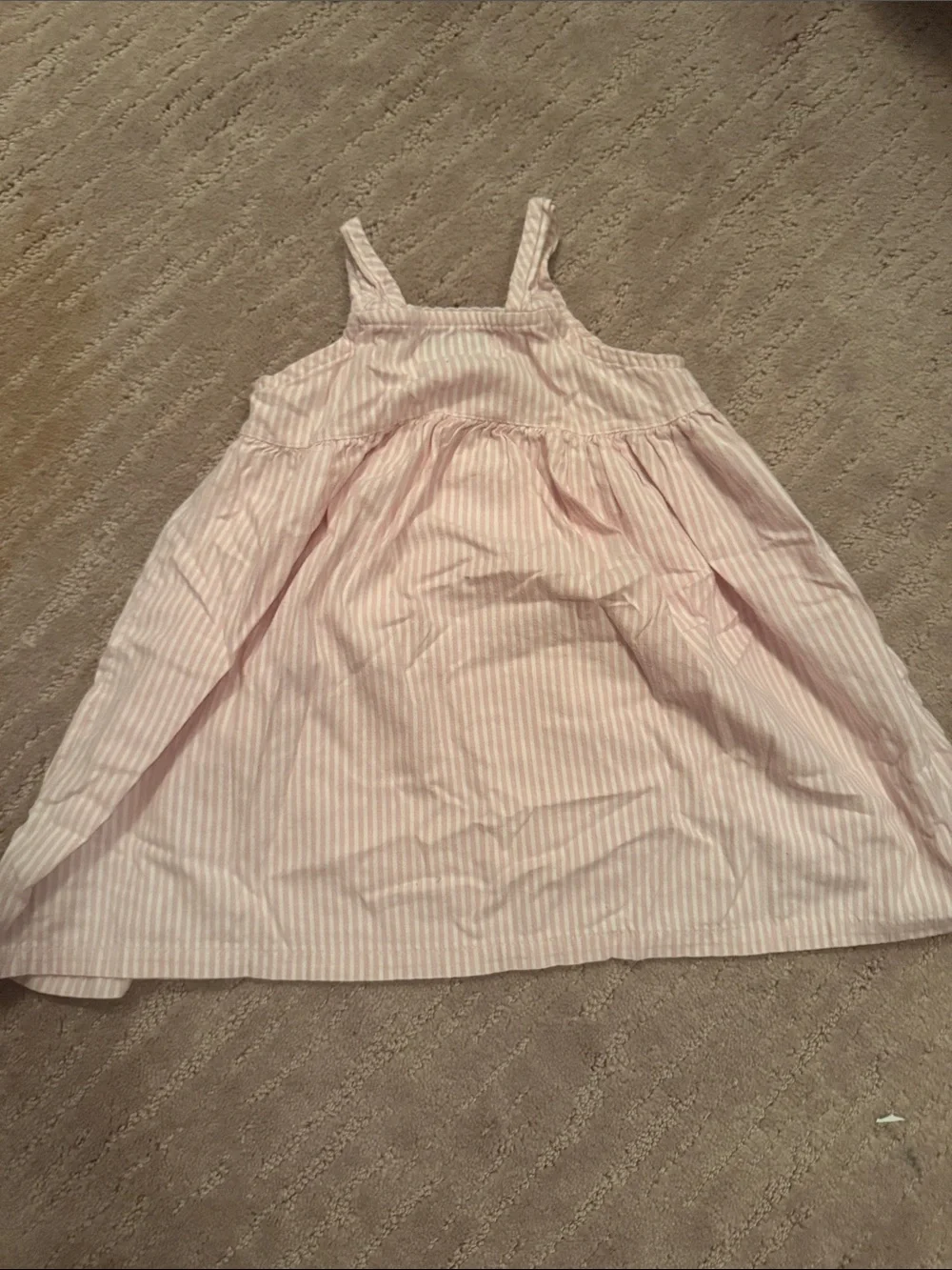 Petite Plume Light Pink Striped Cotton nightgown for Girls